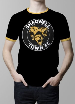 Shadwell Town T-shirt - Black/Amber Ringer