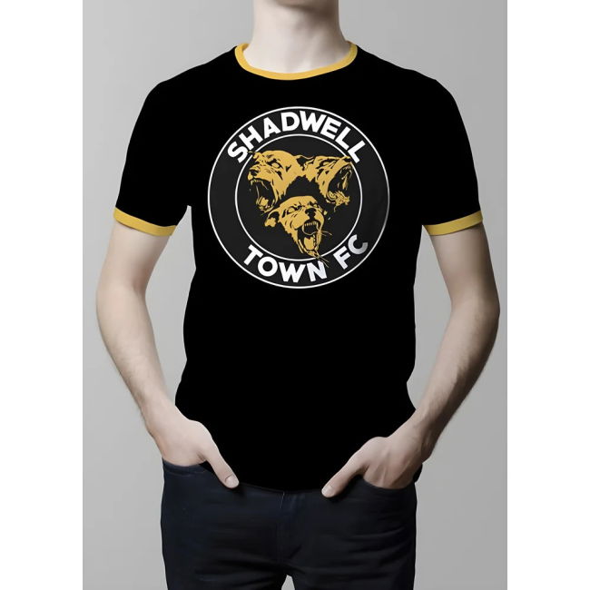 Shadwell Town T-shirt - Black/Amber Ringer