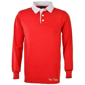 TOFFS Classic Retro Red Rugby Style Long Sleeve Shirt