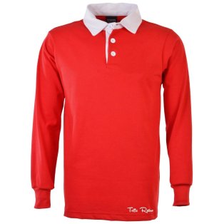 TOFFS Classic Retro Red Rugby Style Long Sleeve Shirt