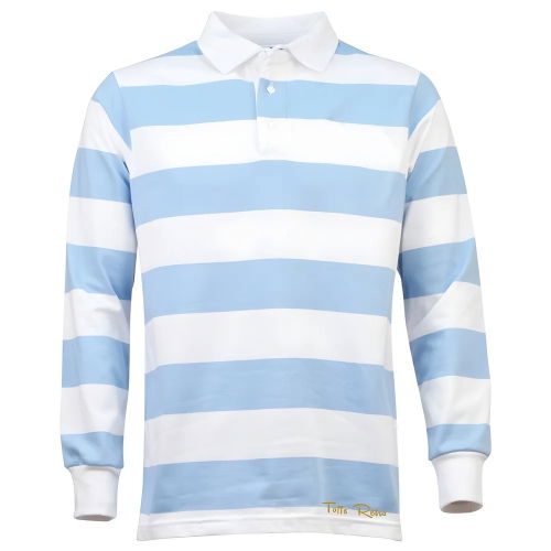TOFFS Classic Retro Sky/white Stripe Long Sleeve Shirt