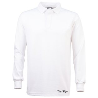 TOFFS Classic Retro White Long Sleeve Rugby Style Shirt