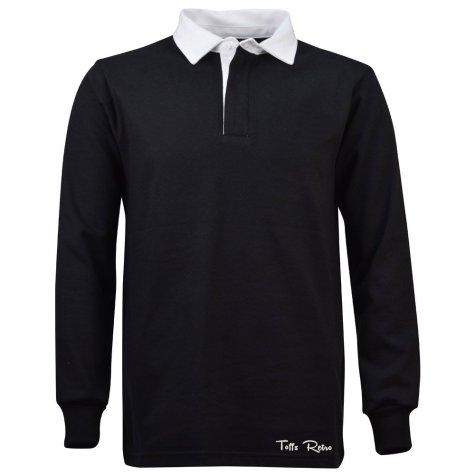 TOFFS Classic Retro Black Long Sleeve Rugby Style Shirt