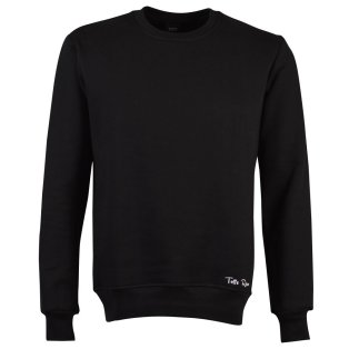 Toffs Retro Black Sweatshirt - White Sleeve Panels.