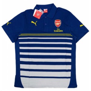 2014-15 Arsenal Puma Hooped Polo T-shirt (Navy)