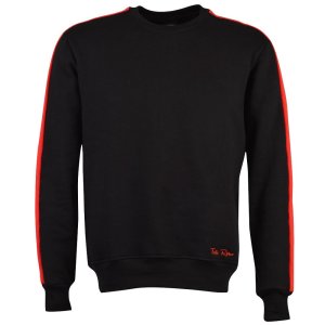 Toffs Retro Black Sweatshirt Red Sleeve Panels