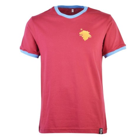 Aston Villa 12th Man T-Shirt - Maroon/Sky Ringer