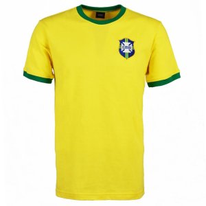 Brazil 1970's World Cup Retro T-Shirt - Yellow/Green