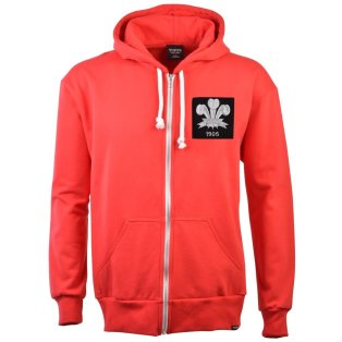Wales Feathers 1905 Vintage Zipped Hoodie - Red