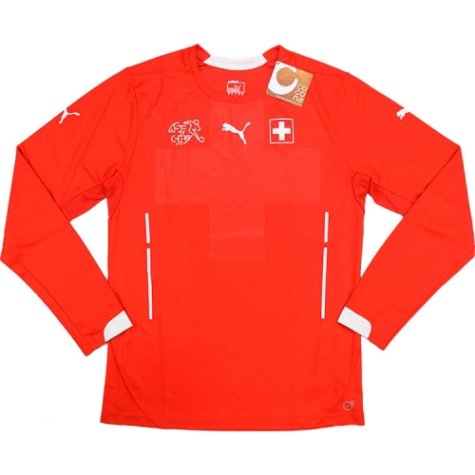 2014-15 Switzerland Puma Home Authentic Long Sleeve Football Shirt