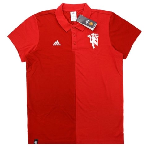 2016-17 Manchester United Adidas Polo Shirt (Red)