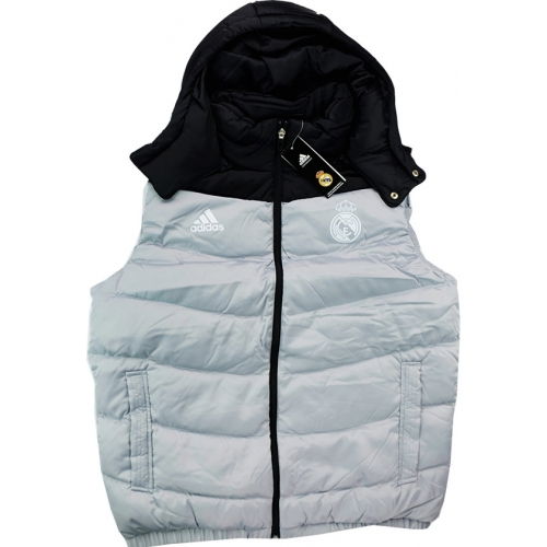 2015-16 Real Madrid Adidas Padded Down Gilet (Grey)  2015-16 Real Madrid Adidas Padded Down Gilet (Grey)