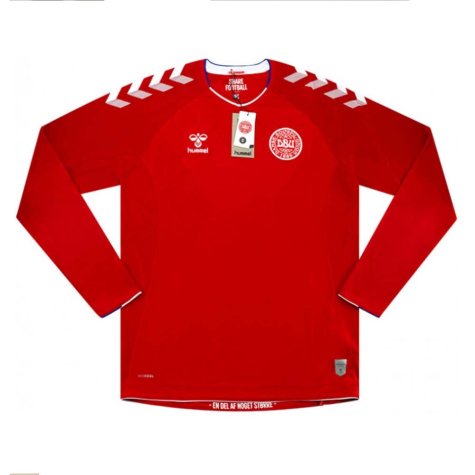 2018-2019 Denmark Hummel Home Long Sleeve Football Shirt