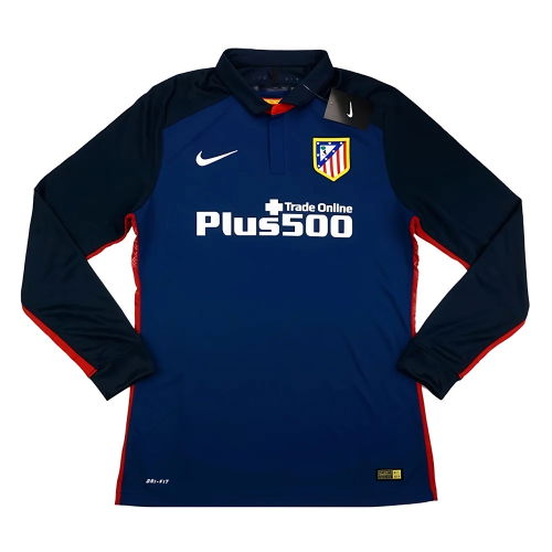 Atletico Madrid Adidas 2015-16 Away Authentic Long Sleeve Football Shirt
