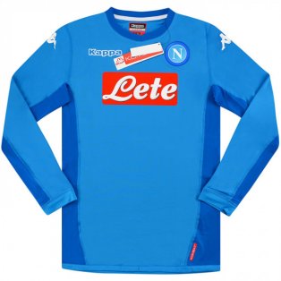2017-2018 Napoli Kappa Home Authentic European Long Sleeve Football Shirt