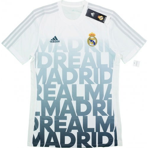 2015-16 Real Madrid Adidas Pre-Match Training Shirt (White)  2015-16 Real Madrid Adidas Pre-Match Training Shirt (White)