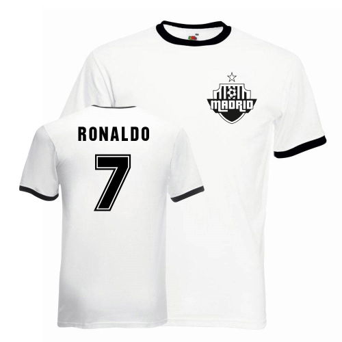 Cristiano Ronaldo Real Madrid Ringer Tee (white-black)