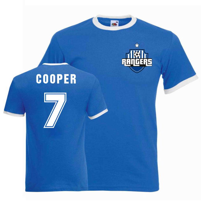 Davie Cooper Rangers Ringer Tee (blue)