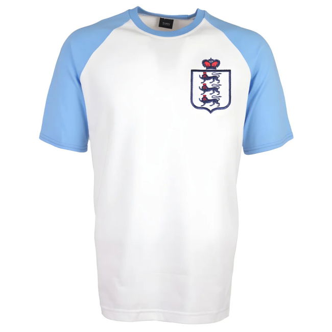 Kids England Raglan Sleeve White/Sky T-Shirt