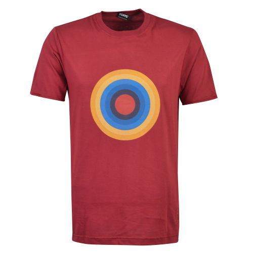 Maroon Roundal print t-shirt