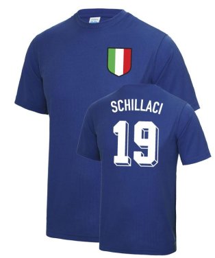 Totò Schillaci Italy World Cup Football T Shirt - Blue