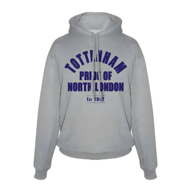 Tottenham Est.1882 footer with hood - Grey