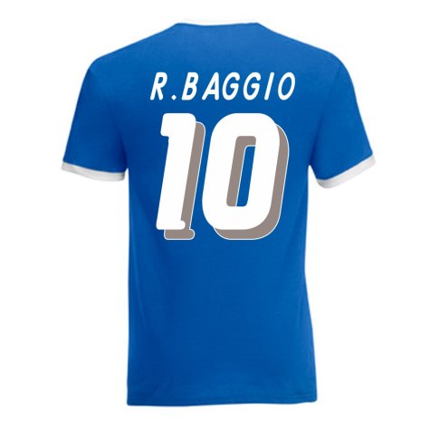 Roberto Baggio Italy Ringer Tee (blue)