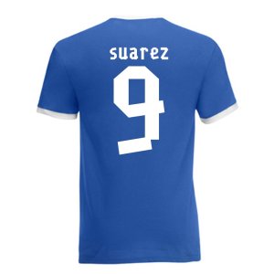 Luis Suarez Uruguay Ringer Tee (blue)