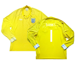 2010-2011 England Goalkeeper LS Shirt (Yellow) (Very Good) (BANKS 1)