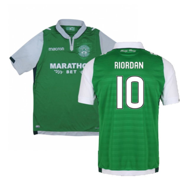 2017-18 Hibernian Home Shirt (XL) (Excellent) (Riordan 10)