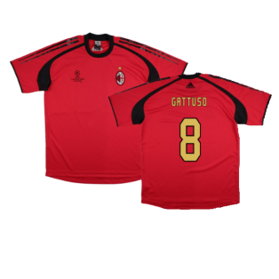 AC Milan 2004-05 Adidas Champions League Training Shirt (L) (Gattuso 8) (Very Good)