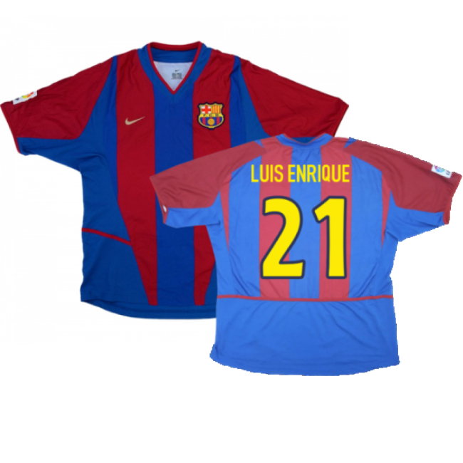 Barcelona 2002-03 Home Shirt (L) (Very Good) (Luis Enrique 21)