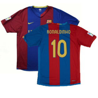 Barcelona 2006-07 Home Shirt (S) (Good) (Ronaldinho 10)