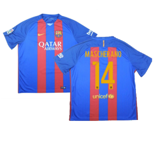 Barcelona 2016-17 Home Shirt (S) (Mascherano 14) (Good)