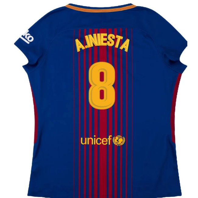 Barcelona 2017-18 Home Shirt (Womens) (M) (Mint) (A.Iniesta 8)