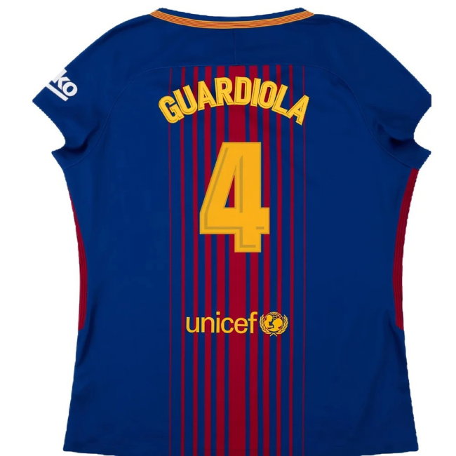 Barcelona 2017-18 Home Shirt (Womens) (XL) (Mint) (Guardiola 4)