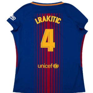 Barcelona 2017-18 Home Shirt (Womens) (XL) (Mint) (I.Rakitic 4)