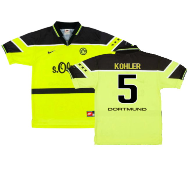 Borussia Dortmund 1997-1998 Home Shirt (XXL) (Very Good) (Kohler 5)