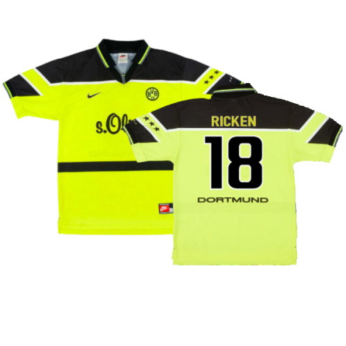 Borussia Dortmund 1997-1998 Home Shirt (XXL) (Very Good) (Ricken 18)