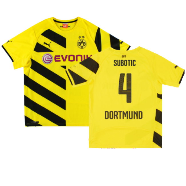 Borussia Dortmund 2014-15 Home Shirt (2XL) (Very Good) (Subotic 4)