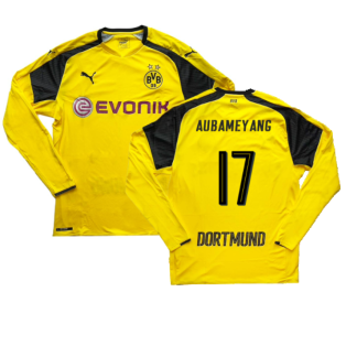 Borussia Dortmund 2016-17 Long Sleeve European Home Shirt (L) (Aubameyang 17) (Excellent)