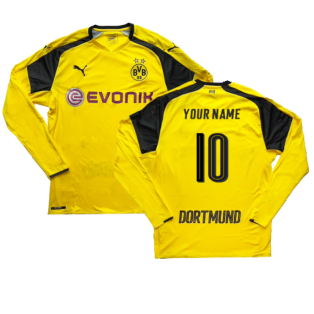 Borussia Dortmund 2016-17 Long Sleeve European Home Shirt (L) (Your Name 10) (Excellent)