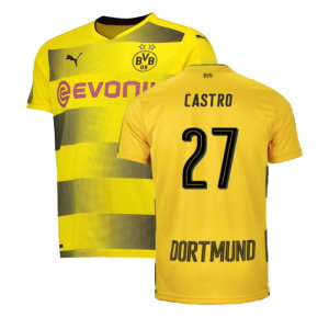 Borussia Dortmund 2017-18 Home Shirt (S) (Very Good) (Castro 27)