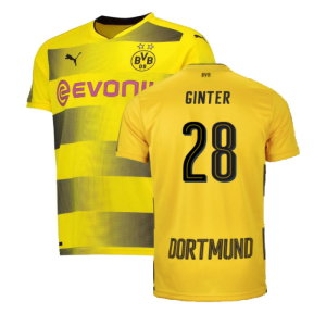 Borussia Dortmund 2017-18 Home Shirt (S) (Very Good) (Ginter 28)