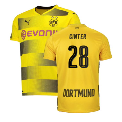 Borussia Dortmund 2017-18 Home Shirt (S) (Very Good) (Ginter 28)