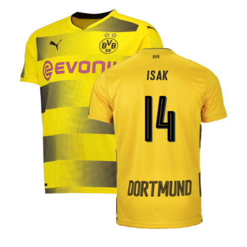 Borussia Dortmund 2017-18 Home Shirt (S) (Very Good) (Isak 14)
