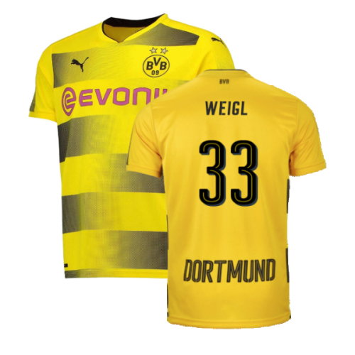 Borussia Dortmund 2017-18 Home Shirt (S) (Very Good) (Weigl 33)