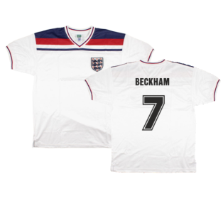 England 1980-82 Score Draw Replica Home Shirt (XL) (Excellent) (Beckham 7)