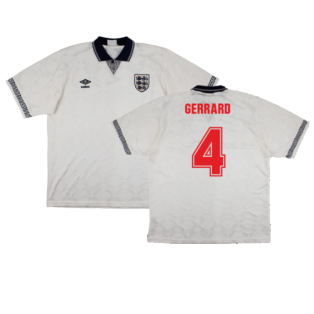 England 1990-92 Home Shirt (XL) (Excellent) (Gerrard 4)