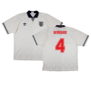 England 1990-92 Home Shirt (L) (Very Good) (Gerrard 4)